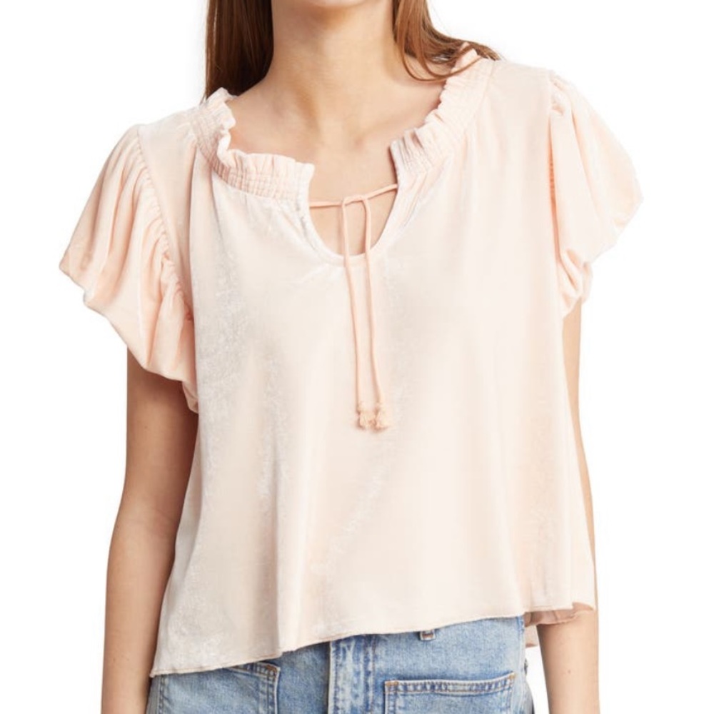 FREE PEOPLE ❤️‍🔥 SOFT VELOUR TERESE TOP NWT SIZE SMALL